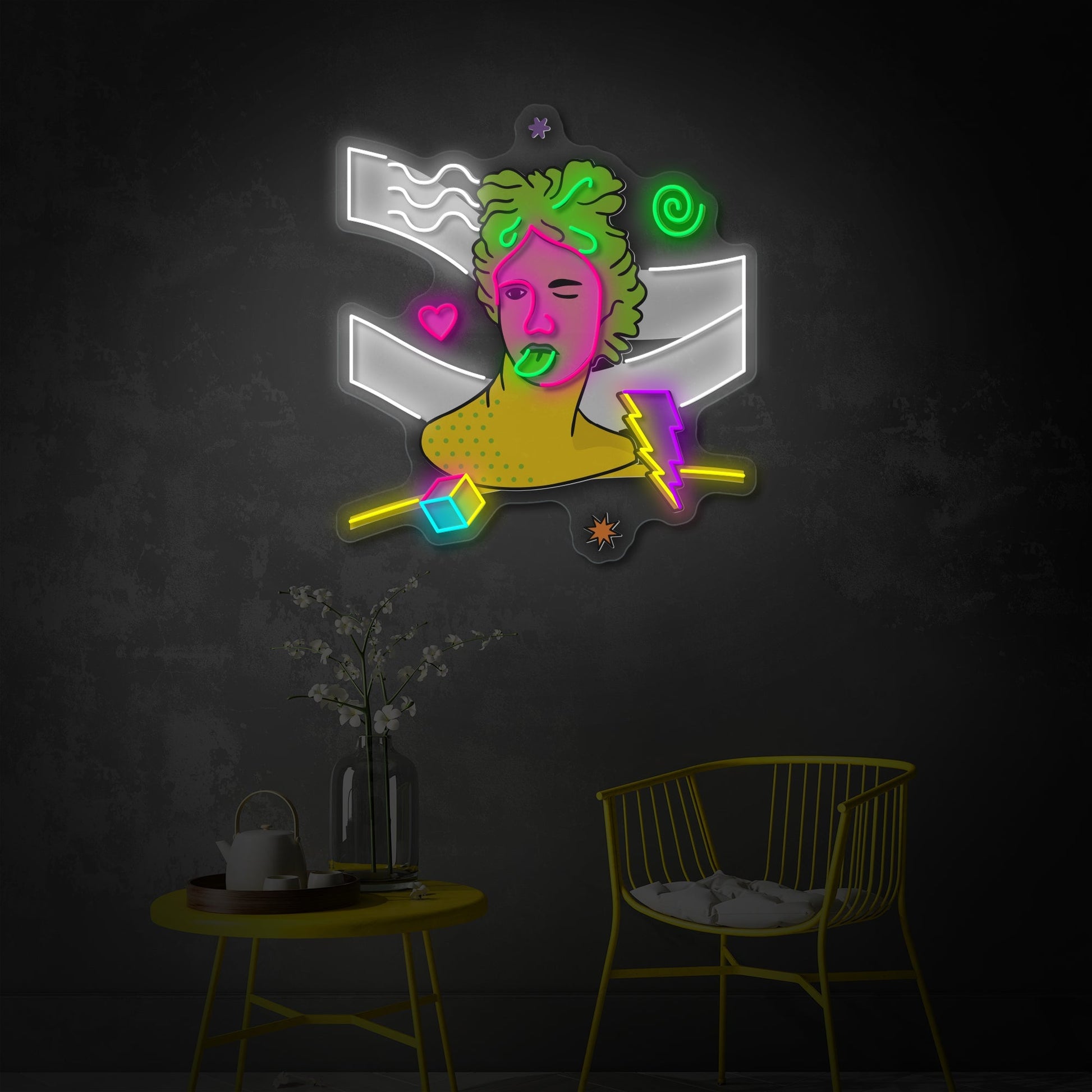 Greek Vaporwave LED Neon Sign | Aesthetic Wall Decor - MEON NEON