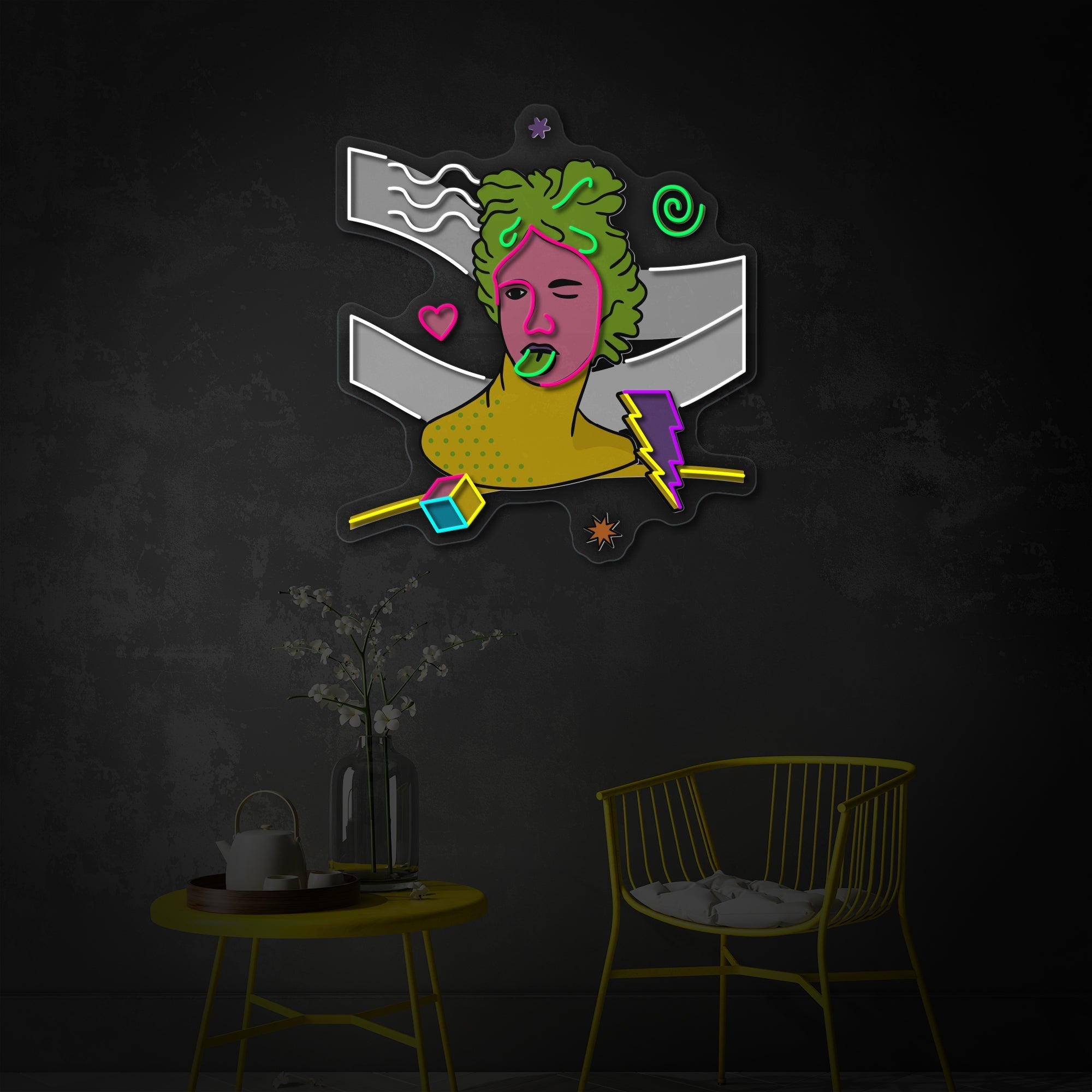 Greek Vaporwave LED Neon Sign | Aesthetic Wall Decor - MEON NEON