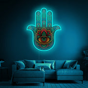 Hamsa Protection LED Neon Sign | Spiritual Wall Art - MEON NEON