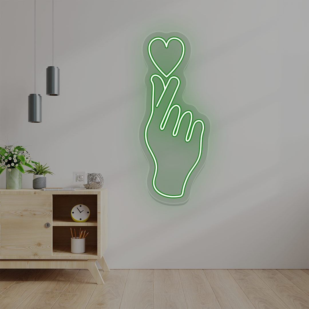 Heart On Fingers Love Neon Sign image 9