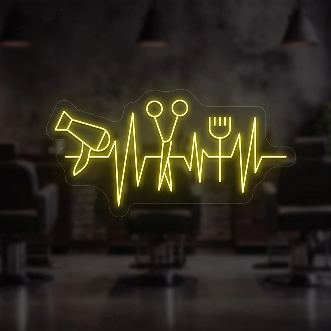Heartbeat Hair Salon Neon Sign image 9
