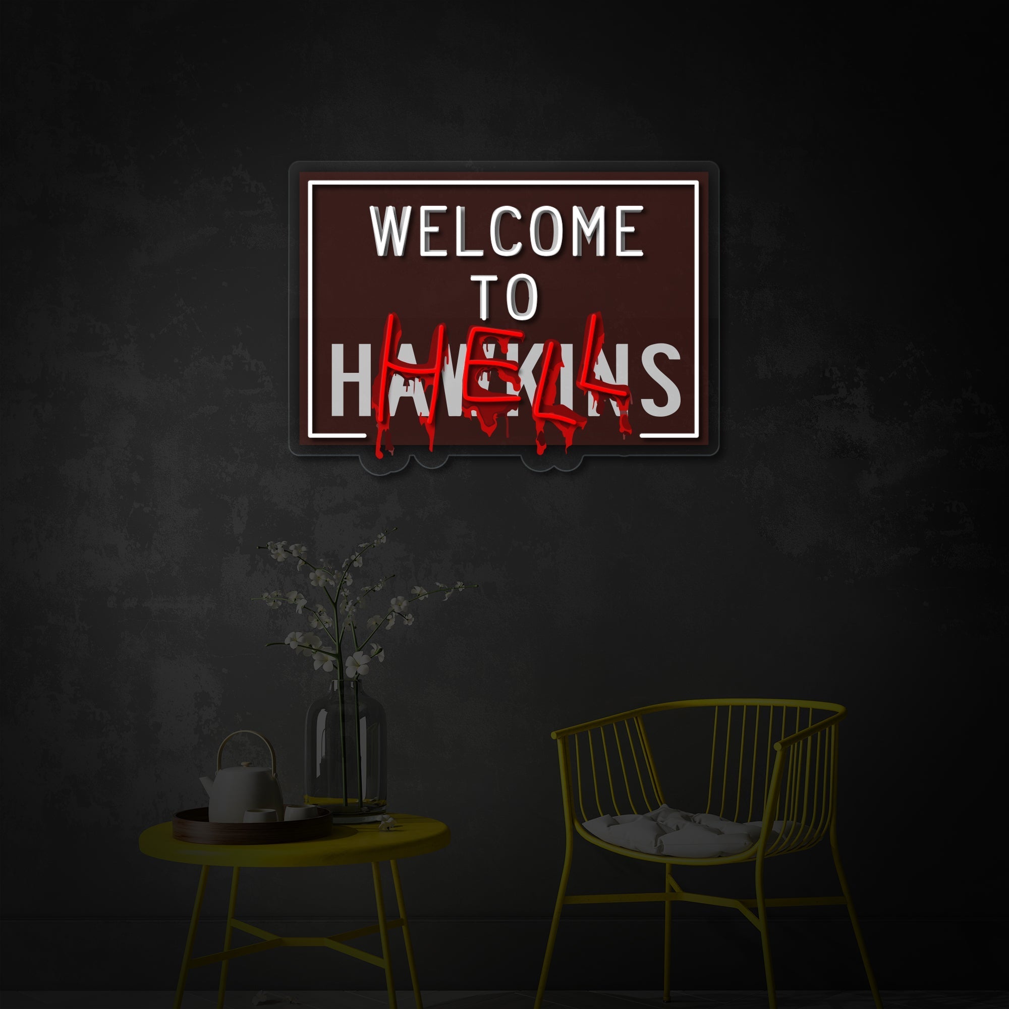 Hell Welcome LED Neon Sign | Gothic Wall Art - MEON NEON