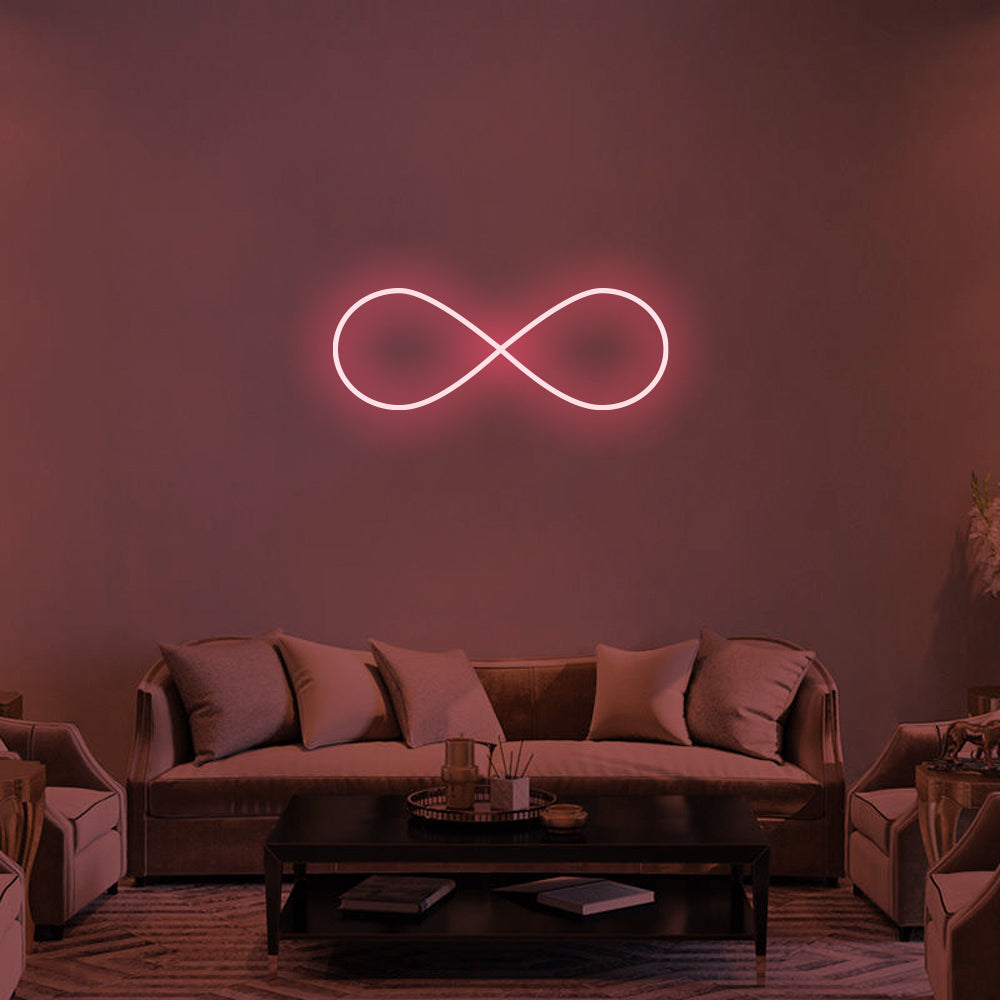 Infinity Symbol LED Neon Sign in Light Pink