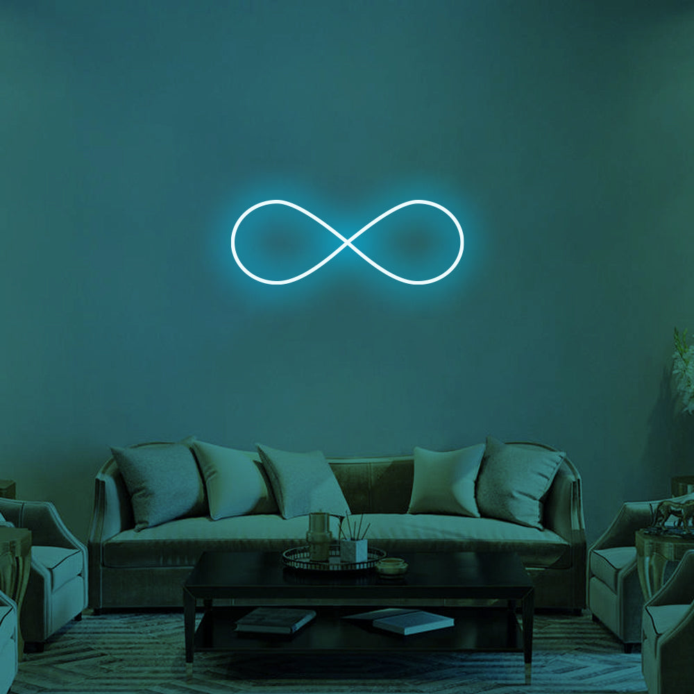 Infinity Symbol LED Neon Sign in Ice Blue