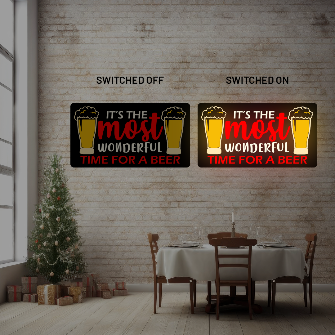 It's The Most Wonderful Time For Beer Illuminated Sign image 1