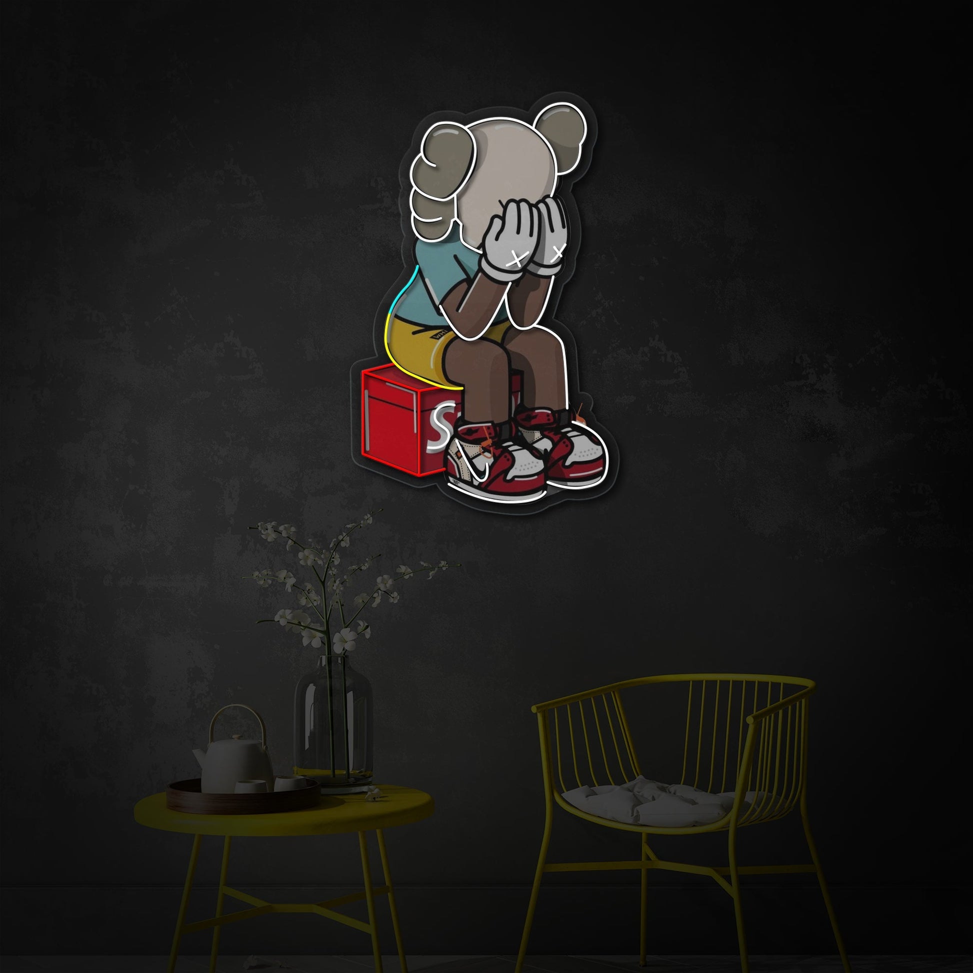 KAWS Seated Figure LED Neon Sign | Street Art Decor - MEON NEON