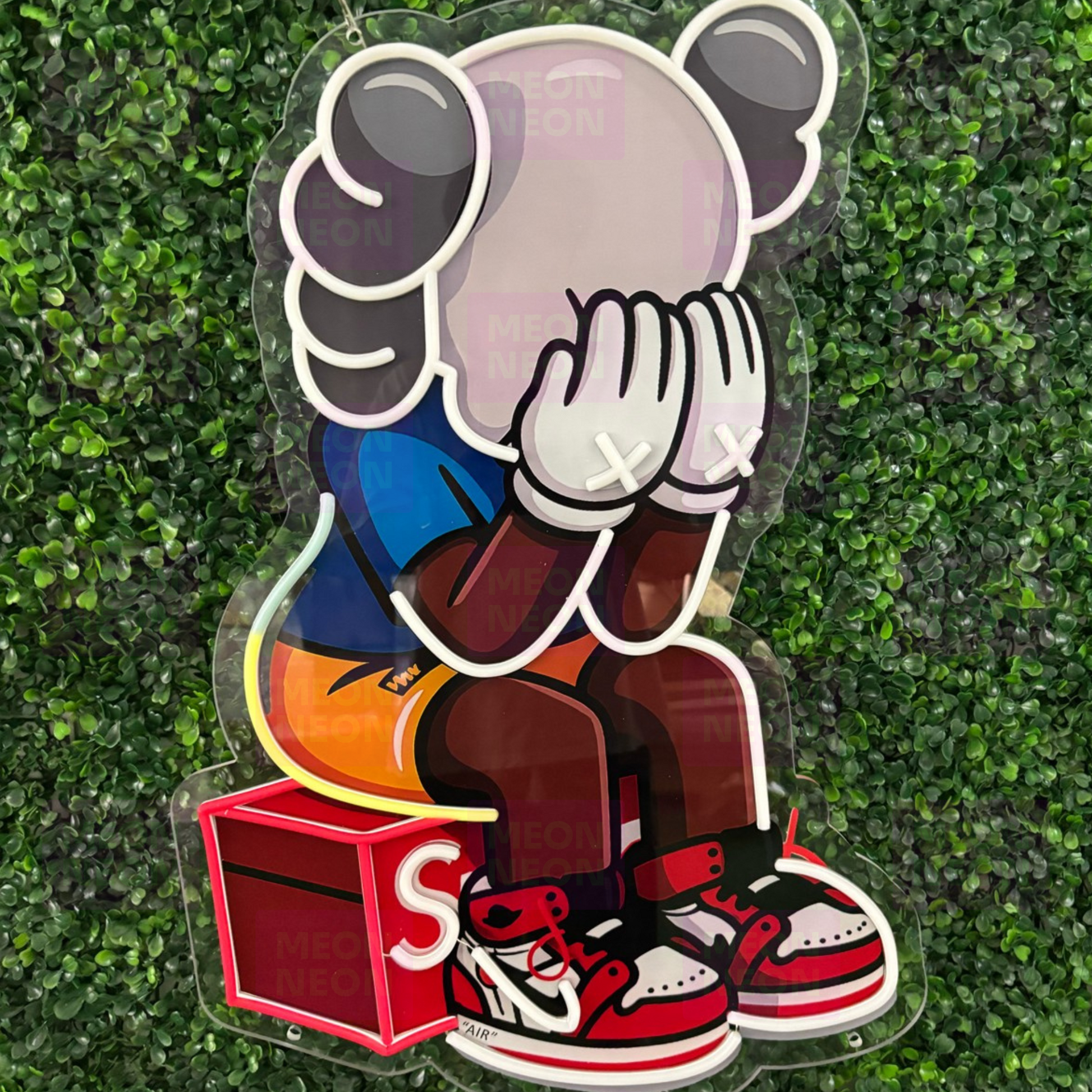 KAWS Seated Figure LED Neon Sign | Street Art Decor - MEON NEON