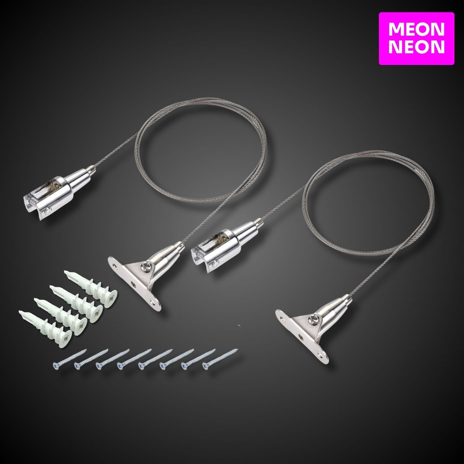 LED Neon Sign Hanging Mount Kit - Cable Suspension System - MEON NEON