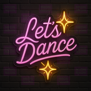 Let's Dance LED Neon Sign - Party Invitation - Celebration Design - Pink & Gold Light - MEON NEON