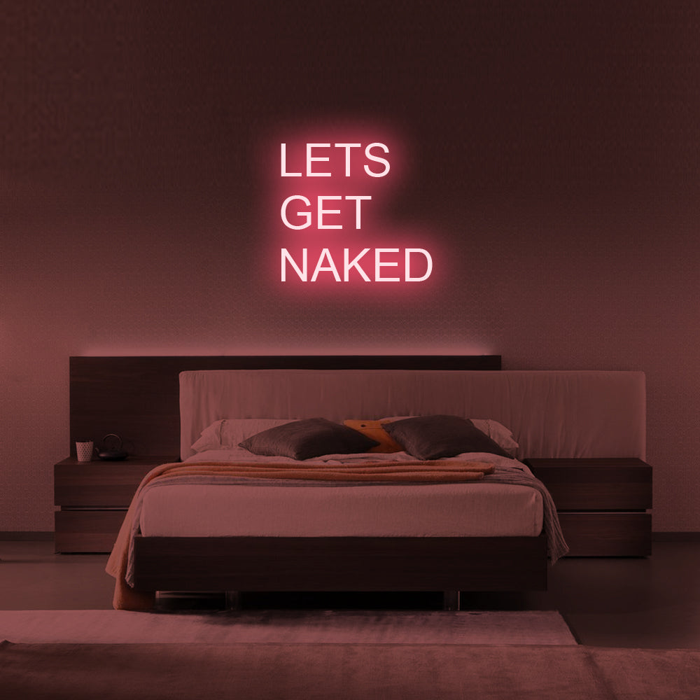 Let's Get Naked LED Neon Sign in Light Pink