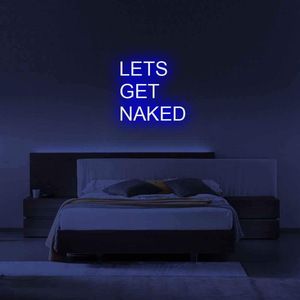Let's Get Naked LED Neon Sign in Blue