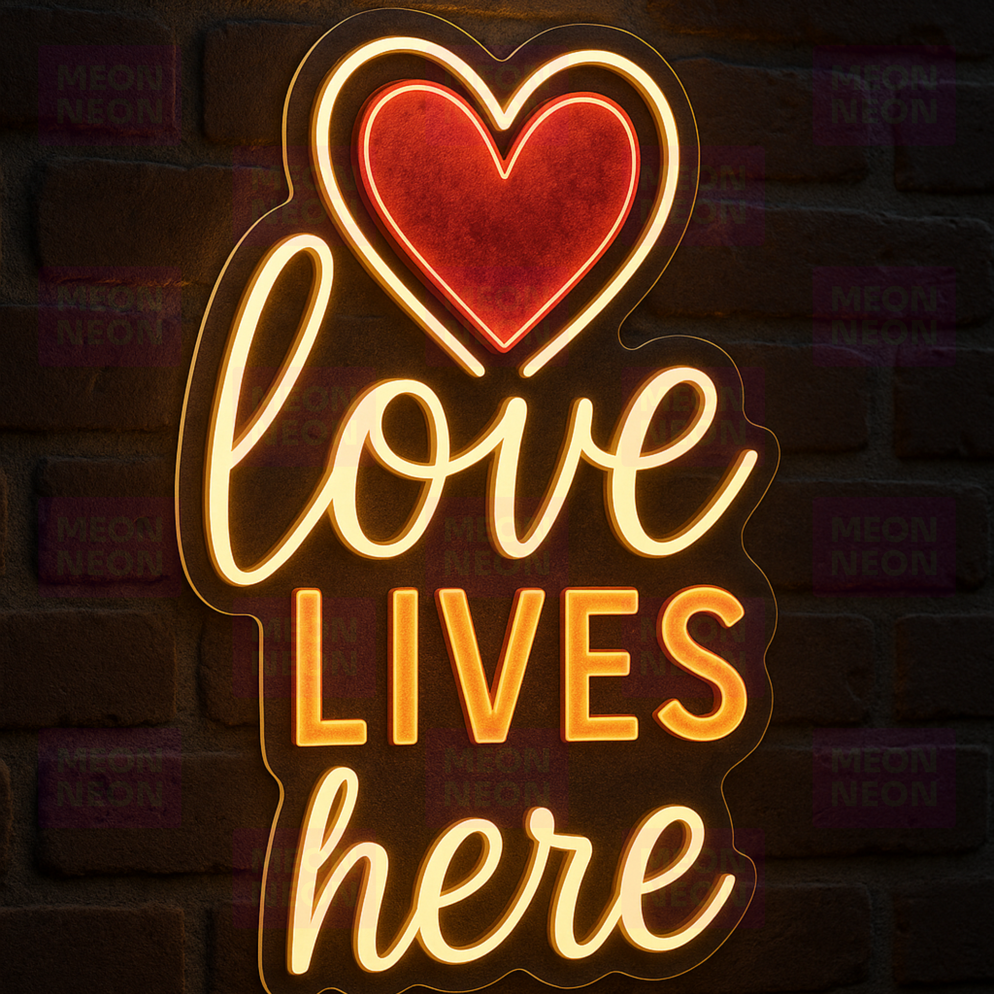 Love Lives Here LED Neon Sign
