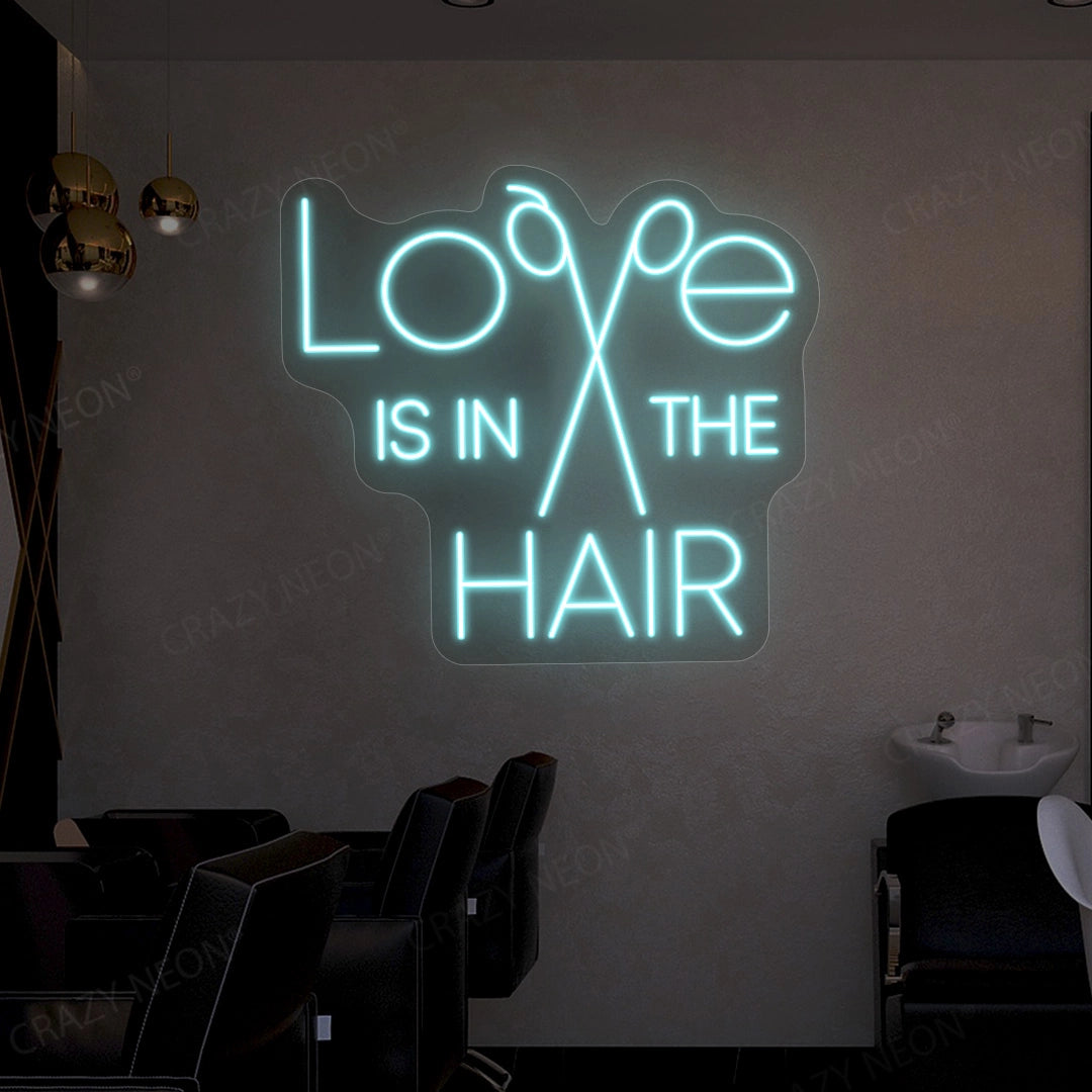 Love is in the hair neon sign image 3