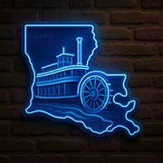 Mighty Mississippi Paddlewheel LED Neon Sign