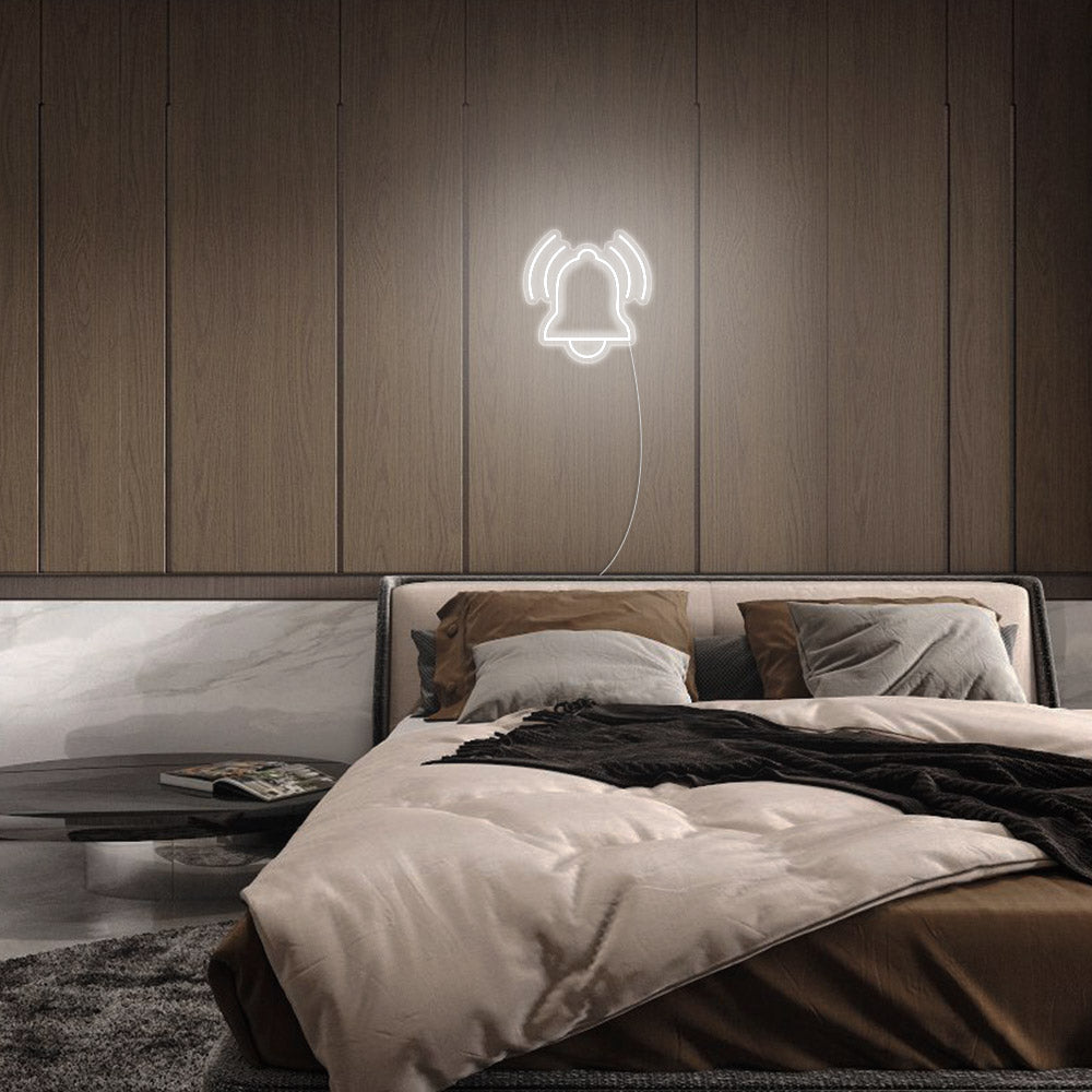 Mini Alarm Clock LED Neon Sign in Cool White