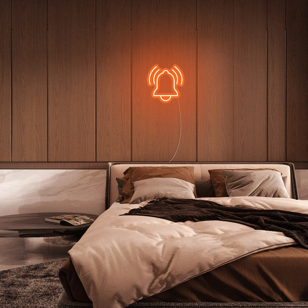 Mini Alarm Clock LED Neon Sign in Orange