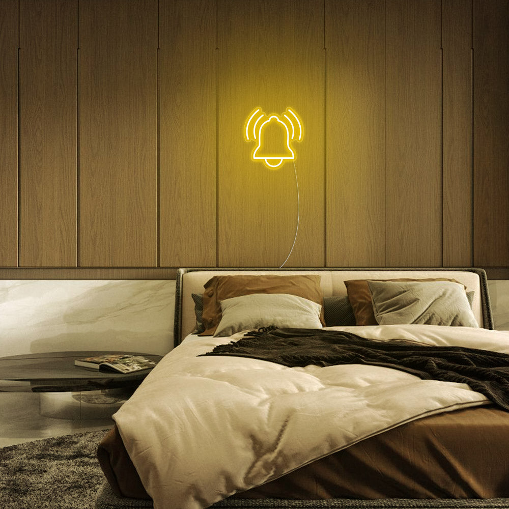 Mini Alarm Clock LED Neon Sign in Yellow