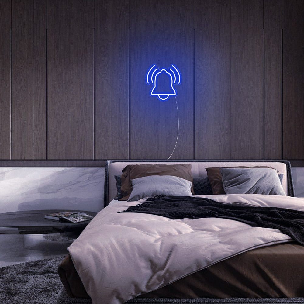 Mini Alarm Clock LED Neon Sign in Blue