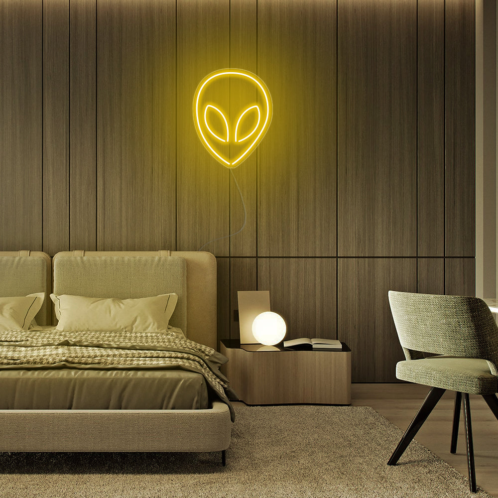 Mini Alien LED Neon Sign in Yellow