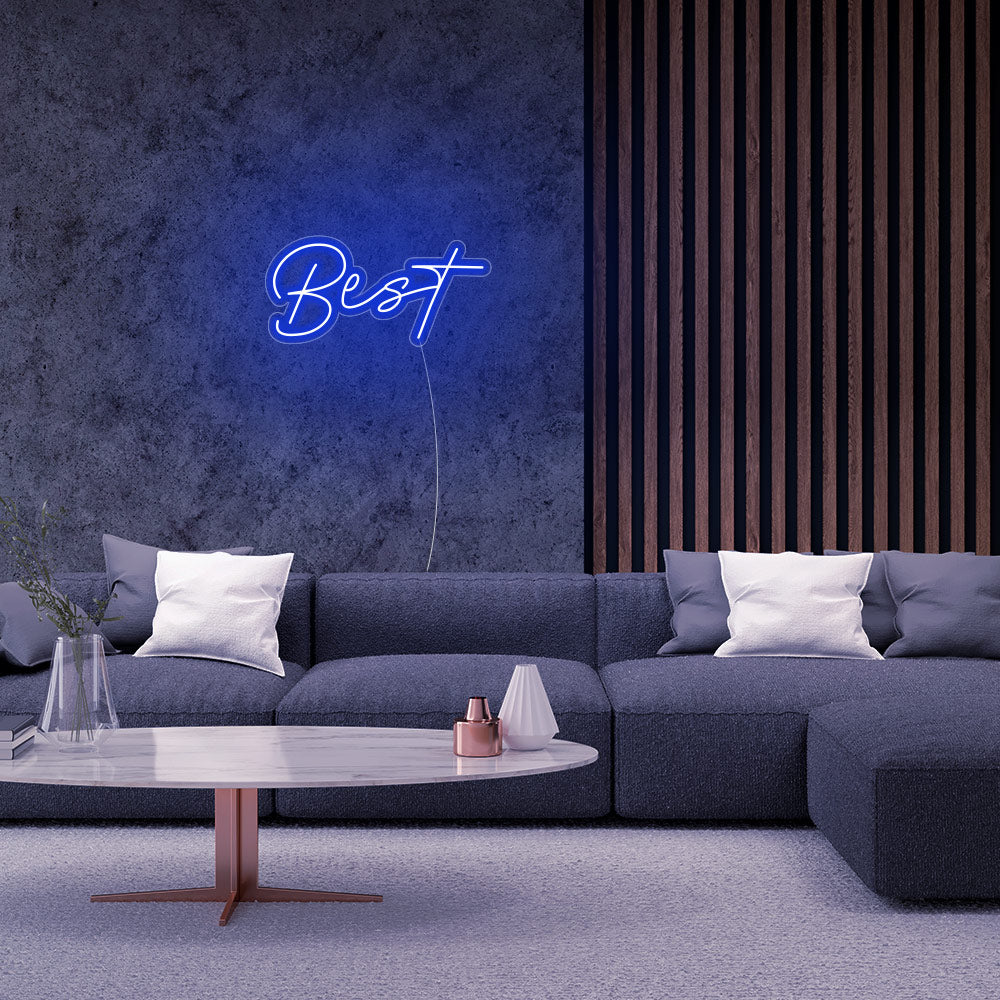Mini BEST Word LED Neon Sign in Blue