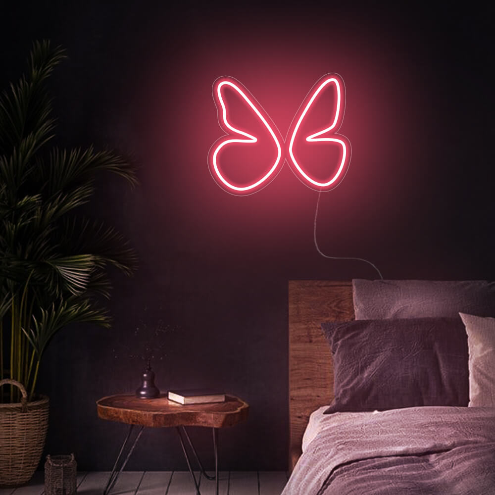 Mini Butterfly LED Neon Sign in Light Pink
