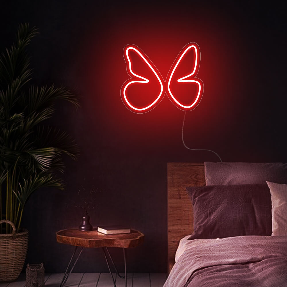 Mini Butterfly LED Neon Sign in Red