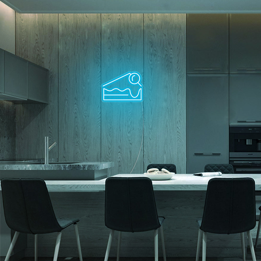 Mini Cheesecake LED Neon Sign in Ice Blue