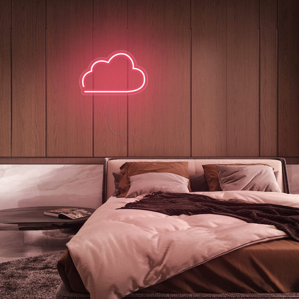Mini Cloud LED Neon Sign in Orange