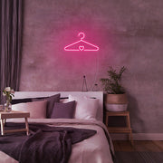 Mini Coat Hanger LED Neon Sign in Hot Pink