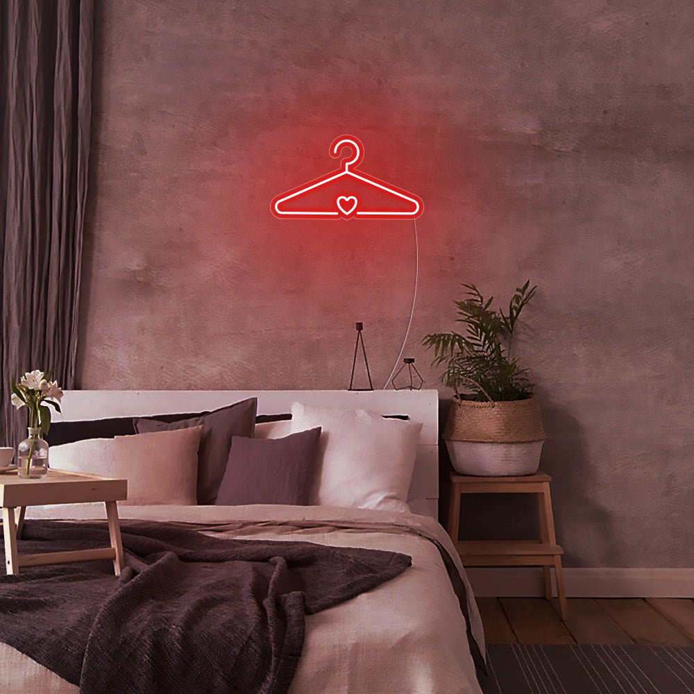 Mini Coat Hanger LED Neon Sign in Red