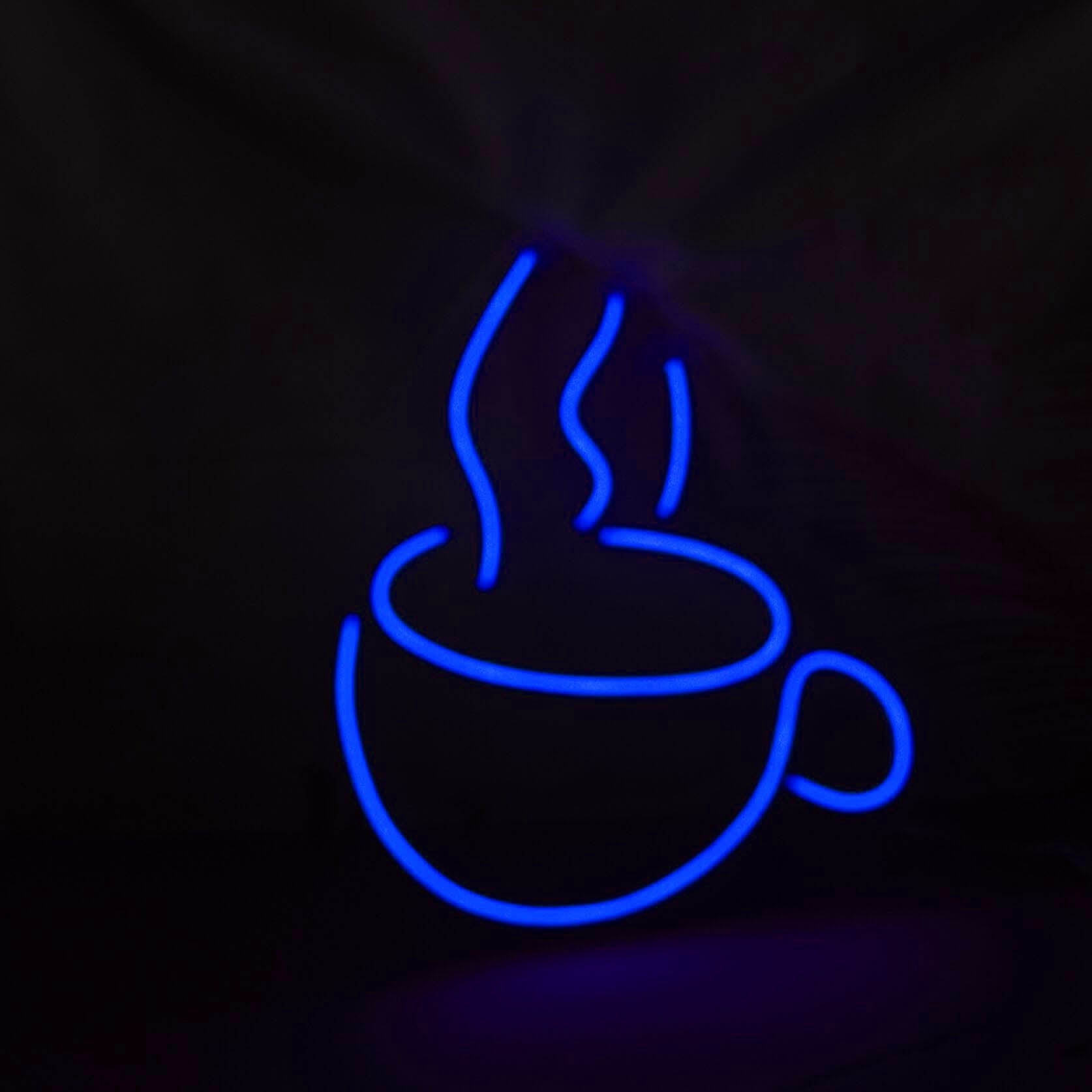 Mini Coffee Cup LED Neon Sign in Light Pink