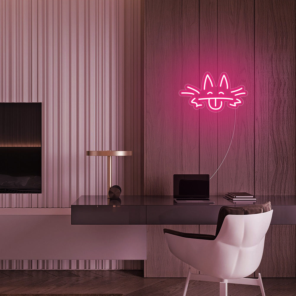 Mini Cute Animal LED Neon Sign in Hot Pink