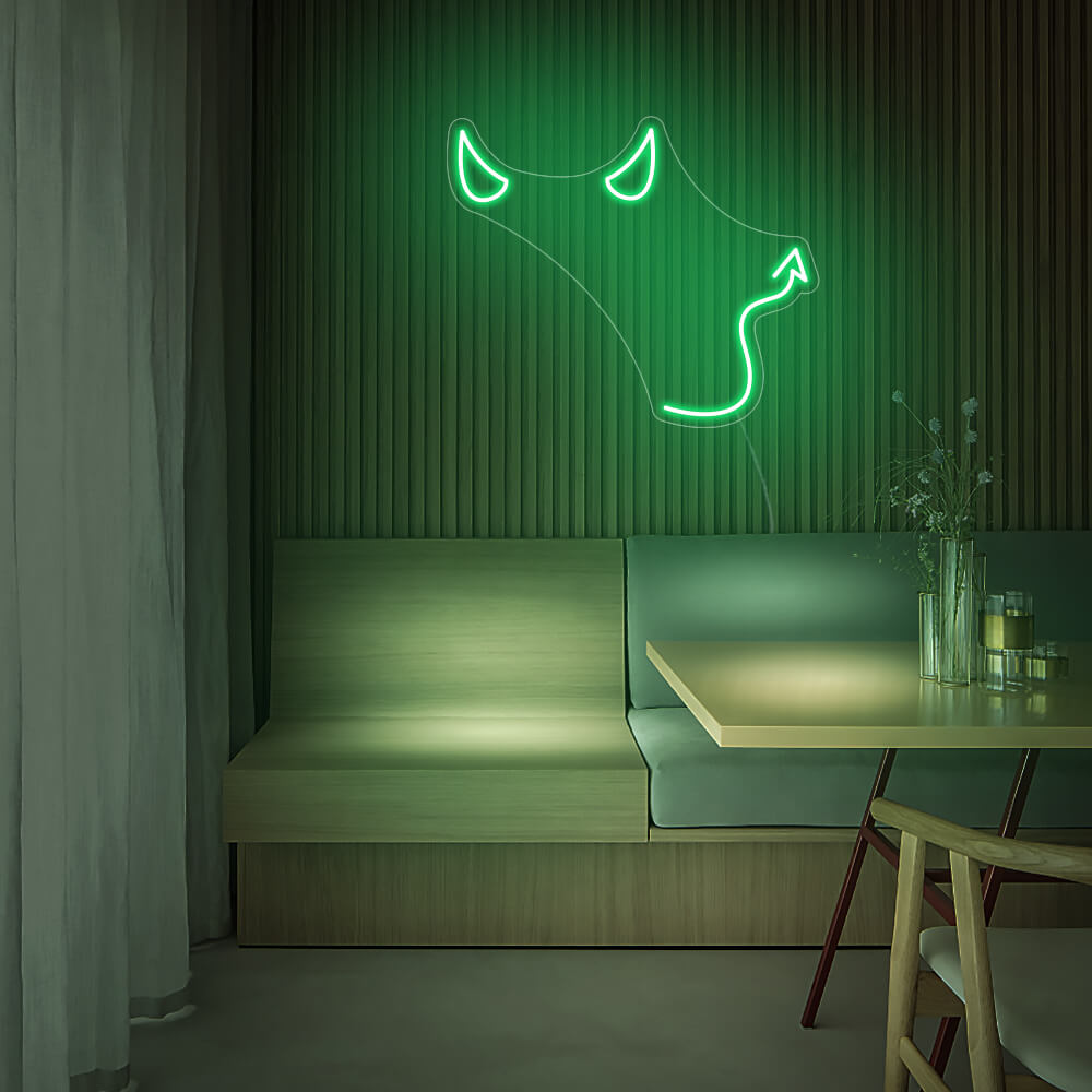 Mini Devil LED Neon Sign in Green
