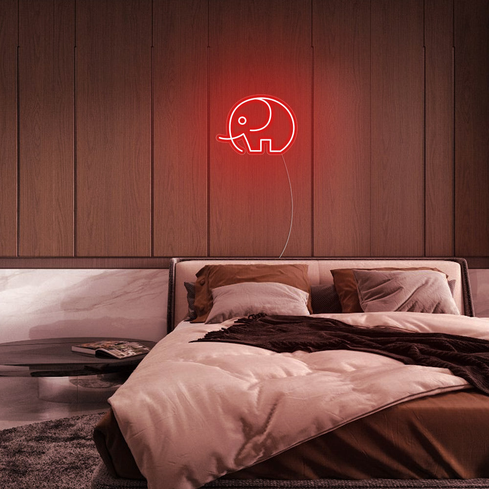 Mini Elephant LED Neon Sign in Red