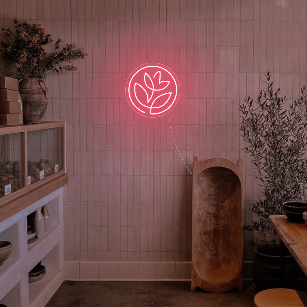 Mini Flower LED Neon Sign in Light Pink