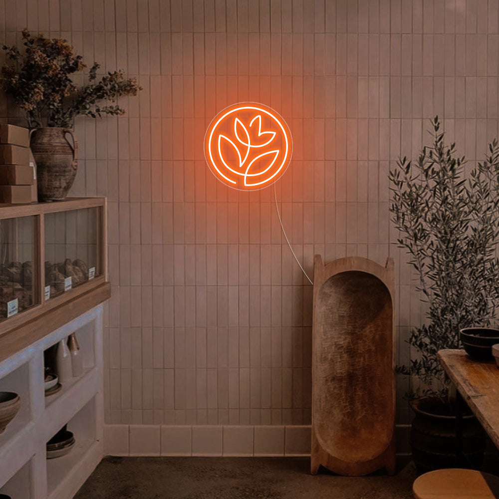 Mini Flower LED Neon Sign in Orange