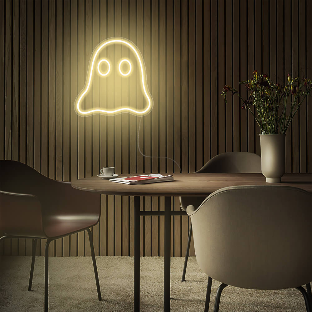 Mini Ghost LED Neon Sign in Warm White