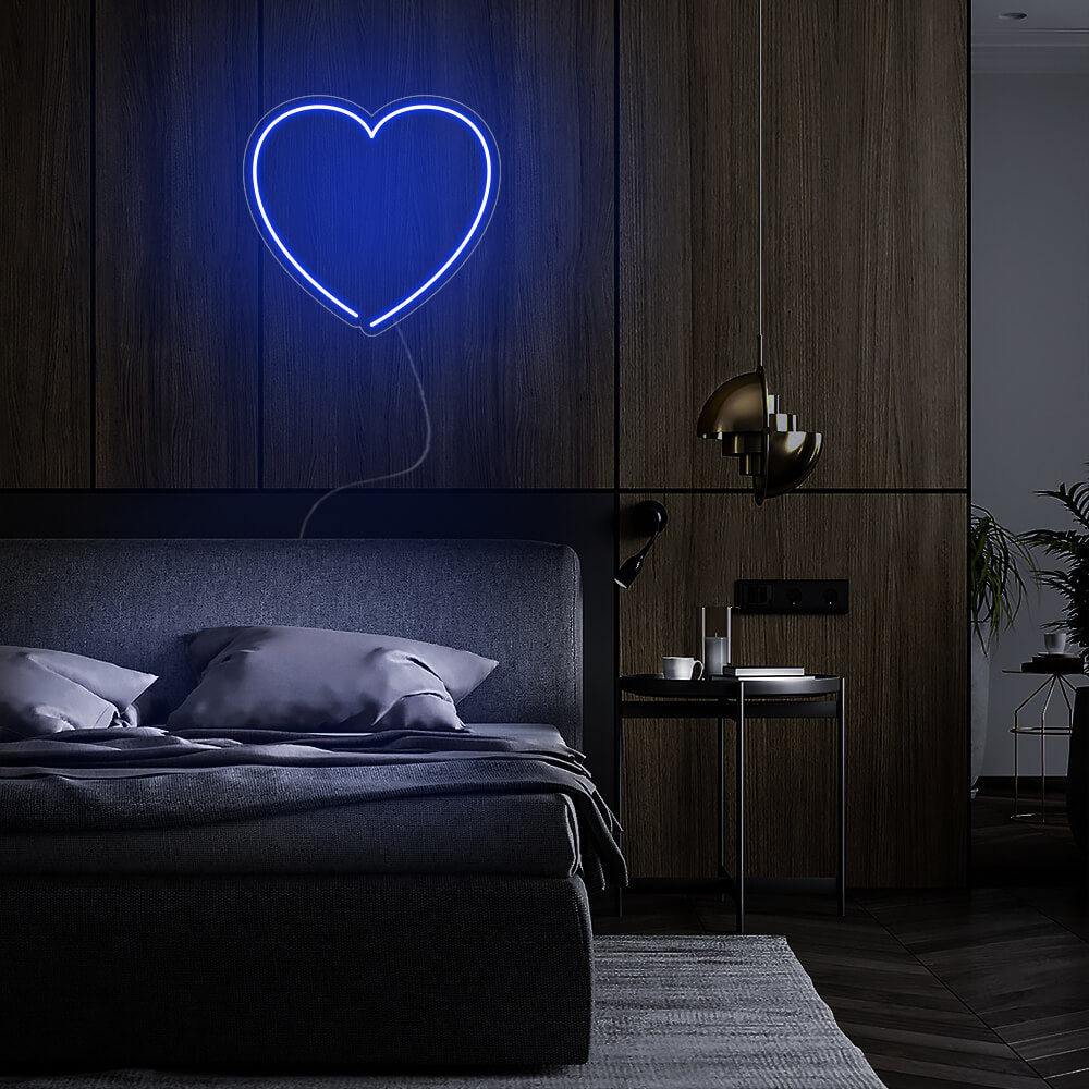 Mini Heart LED Neon Sign in Blue