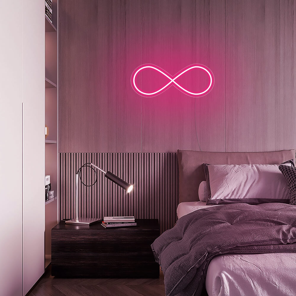 Mini Infinity Symbol LED Neon Sign in Hot Pink