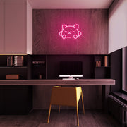 Mini Kitty Cat LED Neon Sign in Hot Pink