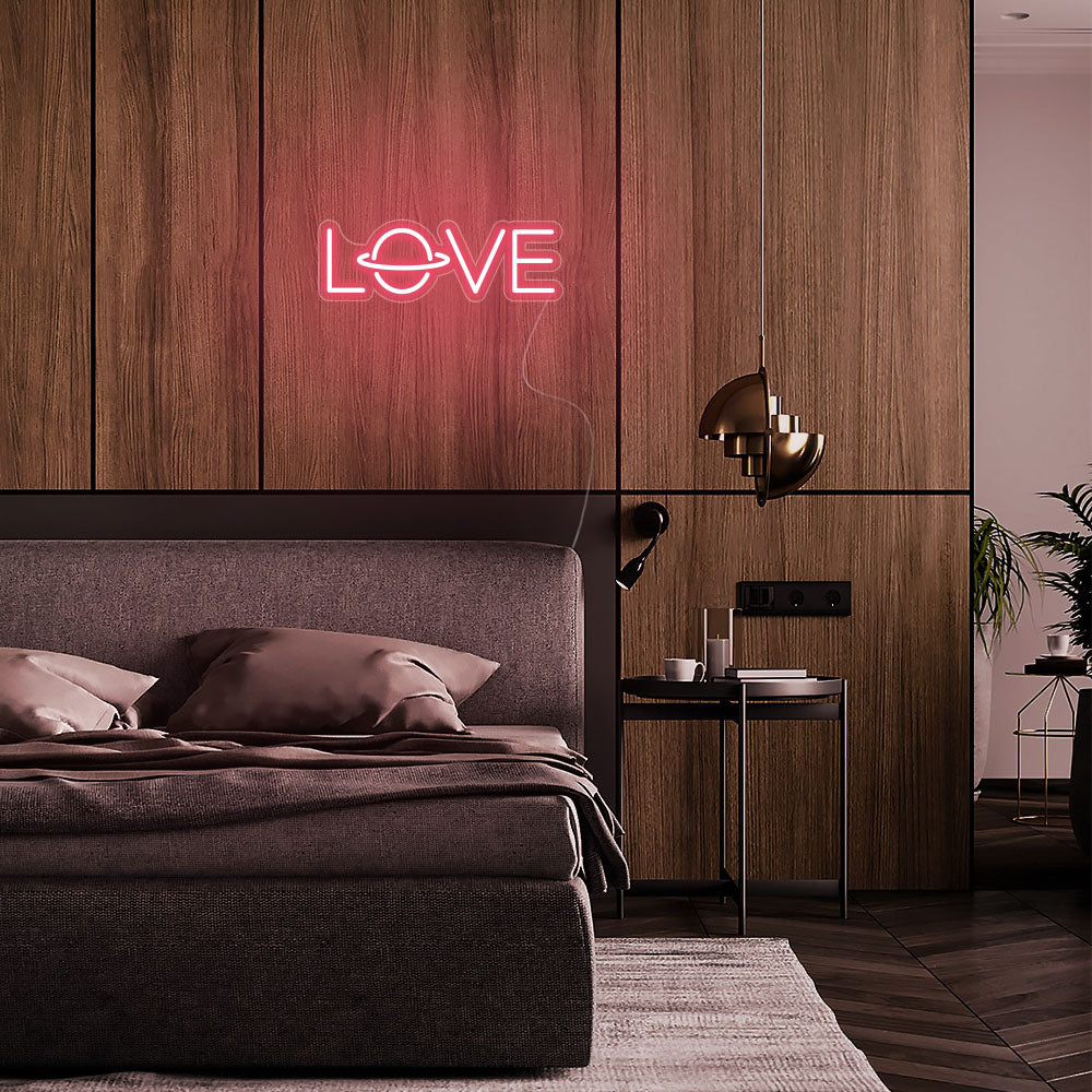 Mini Love Script LED Neon Sign in Light Pink