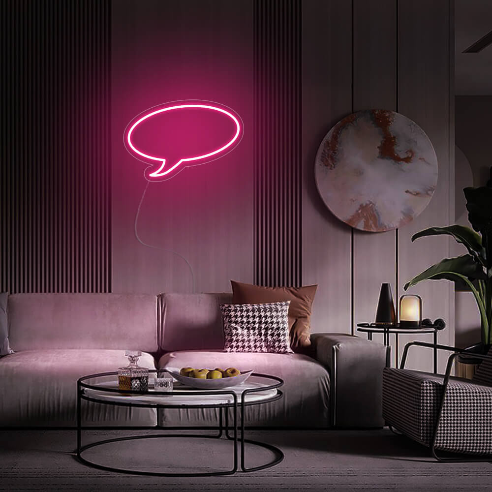 Mini Message Bubble LED Neon Sign in Hot Pink
