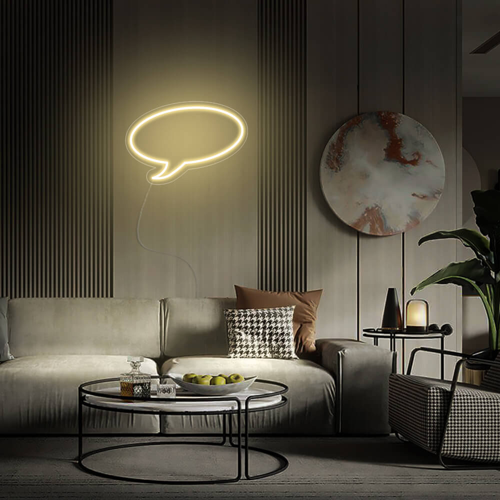 Mini Message Bubble LED Neon Sign in Warm White