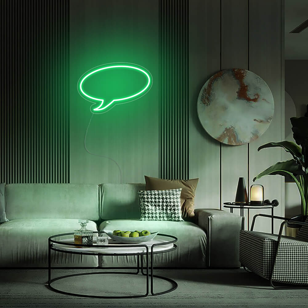 Mini Message Bubble LED Neon Sign in Green