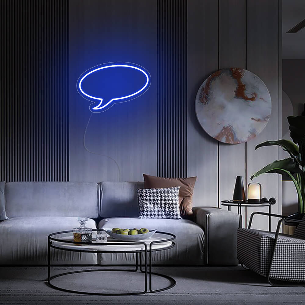 Mini Message Bubble LED Neon Sign in Blue
