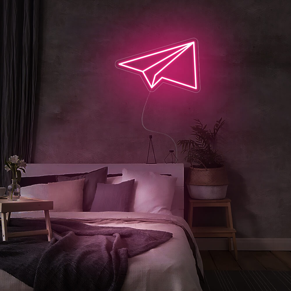 Mini Paper Plane LED Neon Sign in Warm White