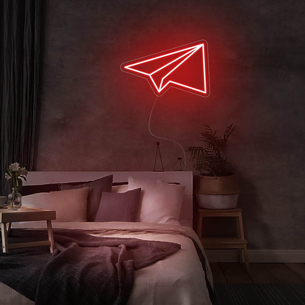 Mini Paper Plane LED Neon Sign in Yellow
