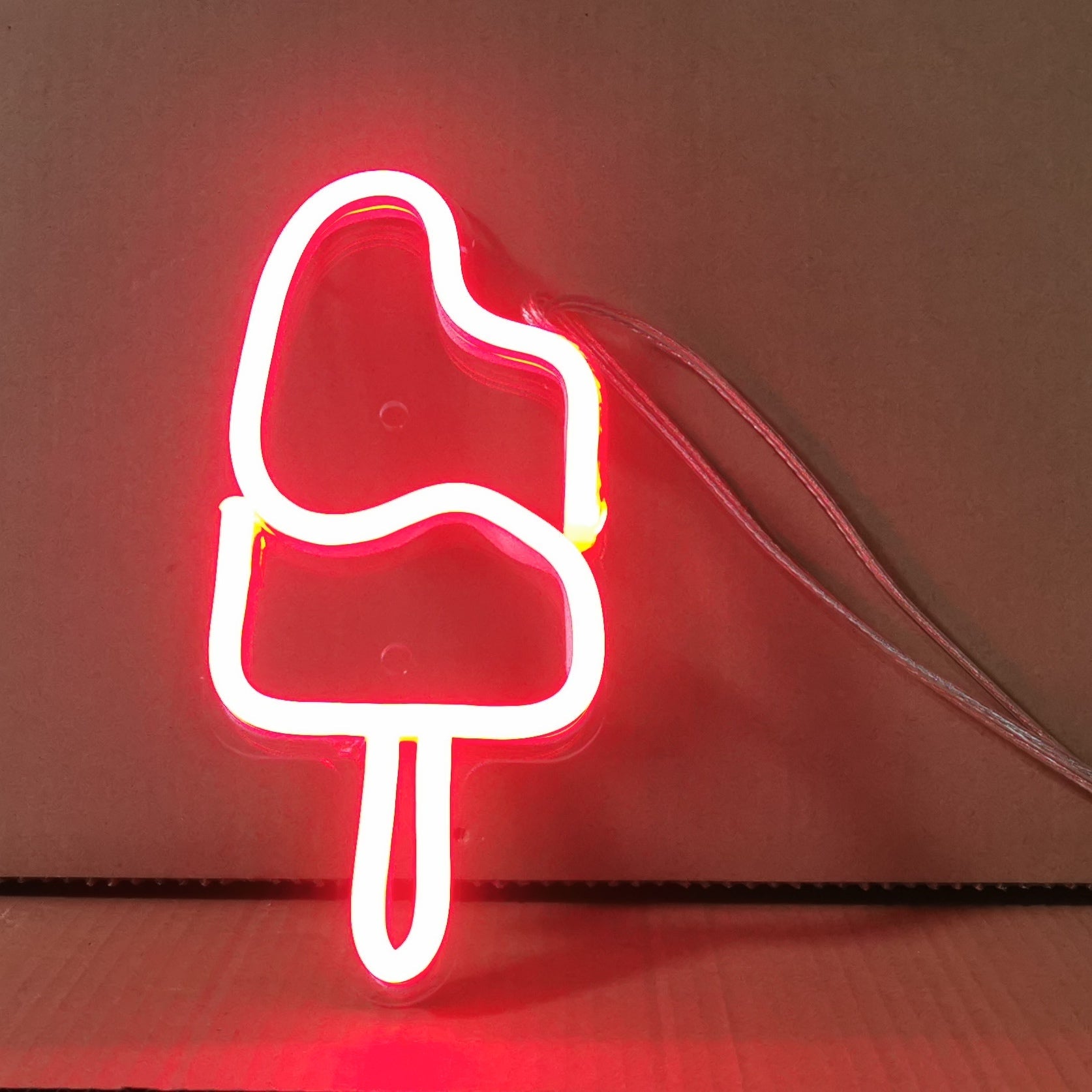 Mini Popsicle LED Neon Sign in Hot Pink
