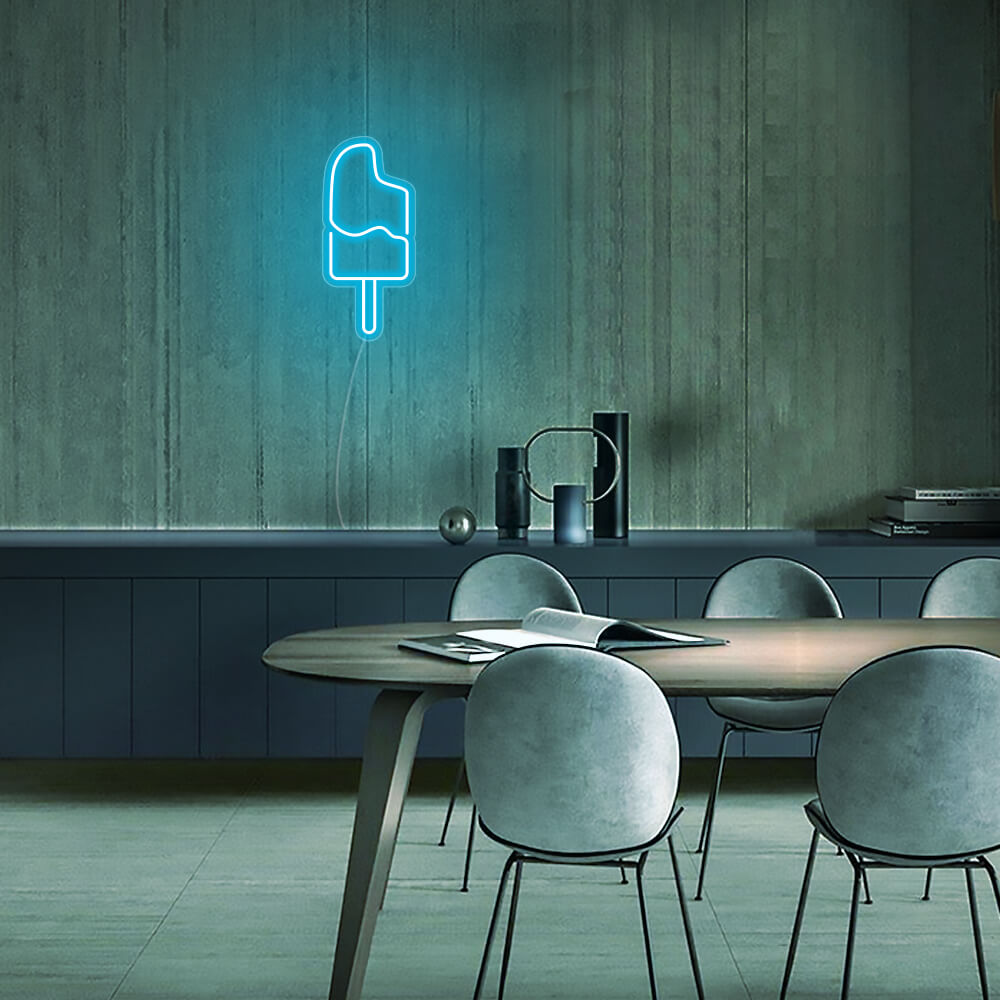 Mini Popsicle LED Neon Sign in Blue