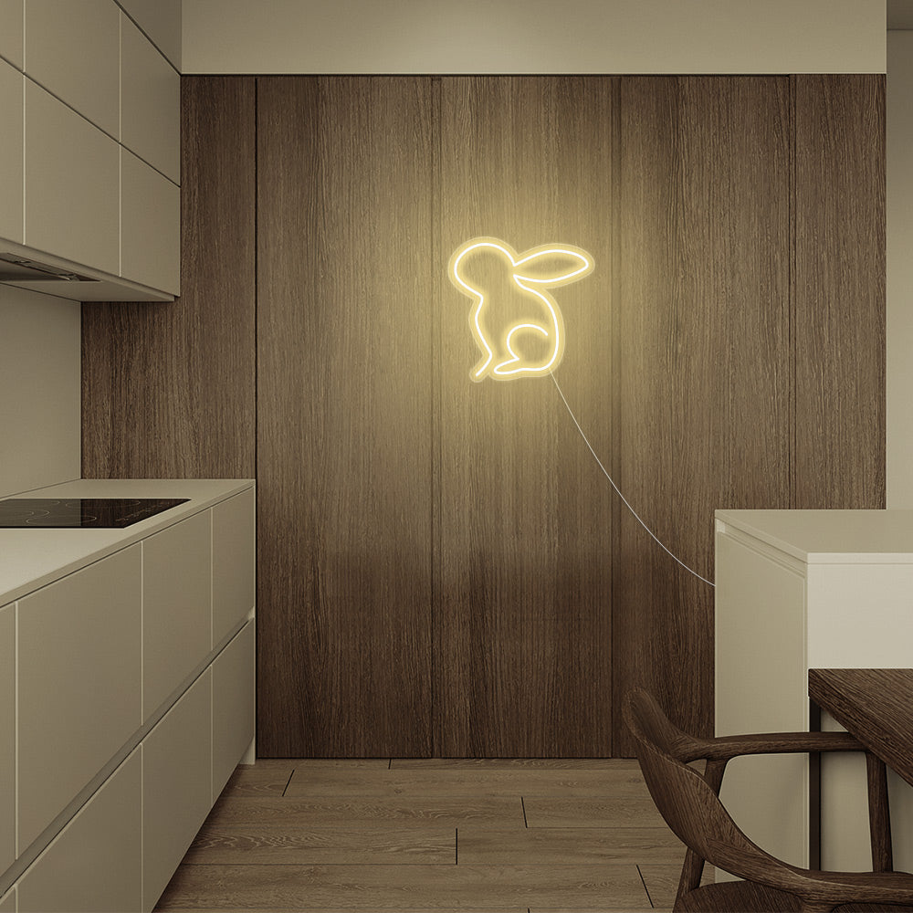 Mini Rabbit LED Neon Sign in Warm White